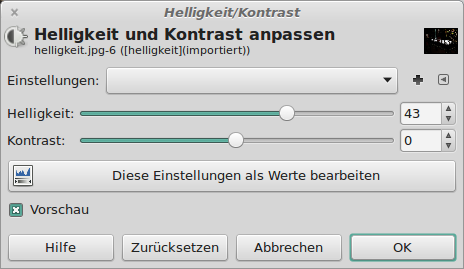 Helligkeit/kontrast